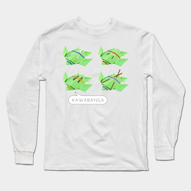 Origami ninja turtles Long Sleeve T-Shirt by RARA_AVIS